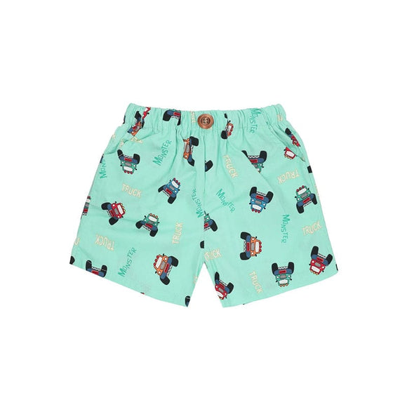 Monster Trucks Pull Up Shorts (Mint Green)