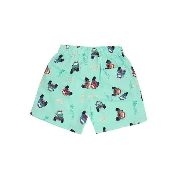 Monster Trucks Pull Up Shorts (Mint Green)
