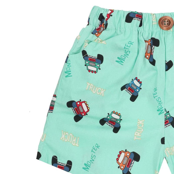 Monster Trucks Pull Up Shorts (Mint Green)