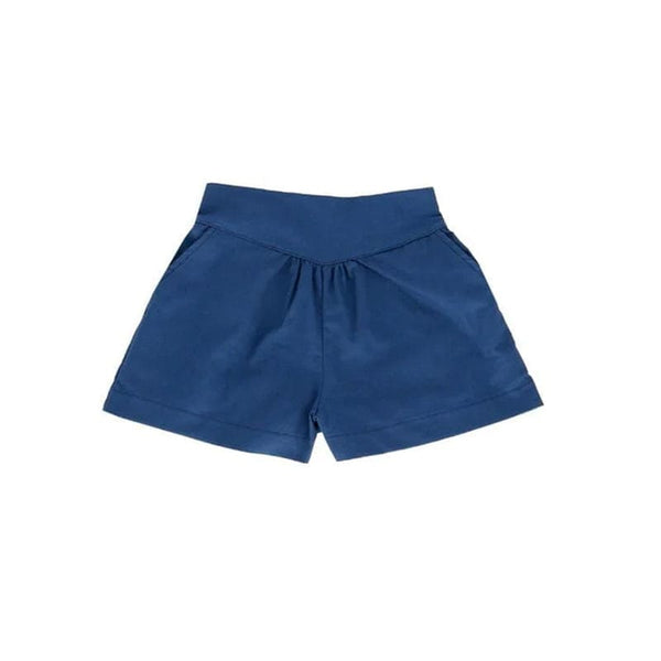 Navy Blue Flare Cotton Shorts