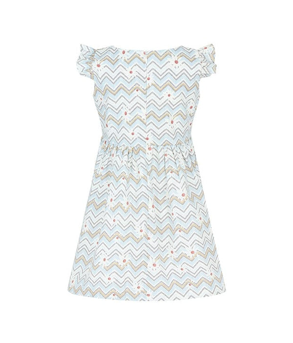 Nico Mosaic Print Ruffle Sleeve Dress