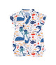 Ocean Animals Cotton Kimono Style Onesie