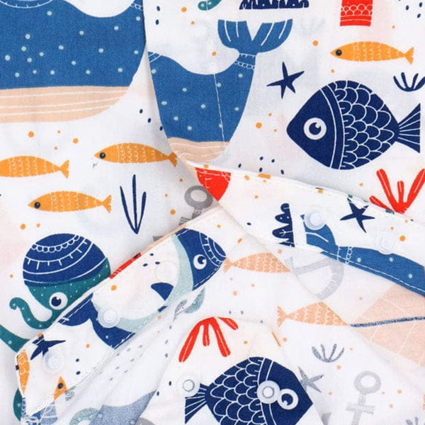 Ocean Animals Cotton Kimono Style Onesie