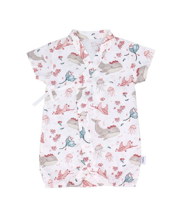 Ocean Wonderland Cotton Kimono Style Onesie