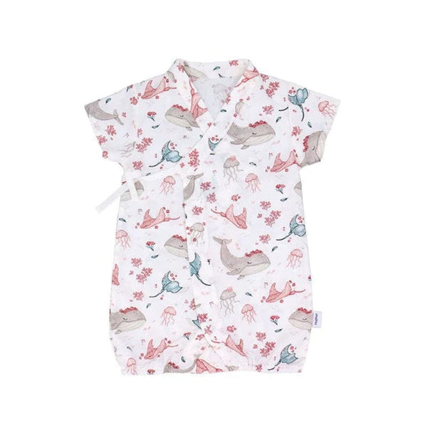 Ocean Wonderland Cotton Kimono Style Onesie