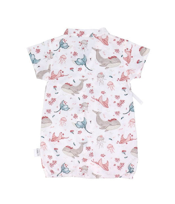 Ocean Wonderland Cotton Kimono Style Onesie