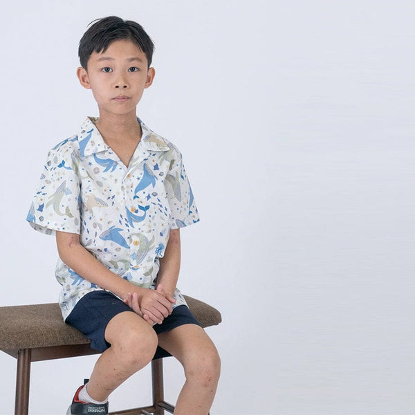 Aloha Boy Shirt - Ocean Wonderland (White)
