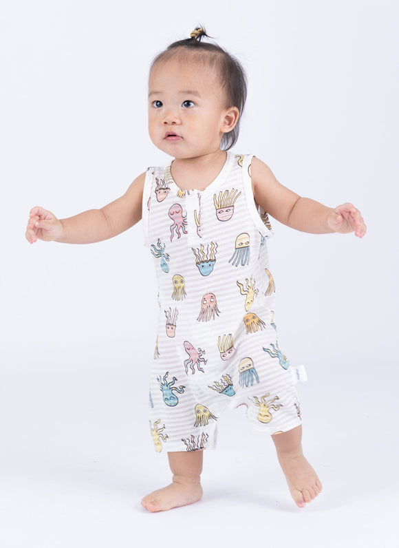 Octopus & Jellyfish  Bamboo Cotton Sleeveless Onesie