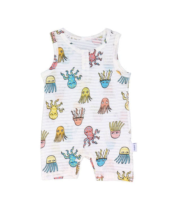 Octopus & Jellyfish  Bamboo Cotton Sleeveless Onesie