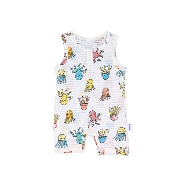 Octopus & Jellyfish  Bamboo Cotton Sleeveless Onesie