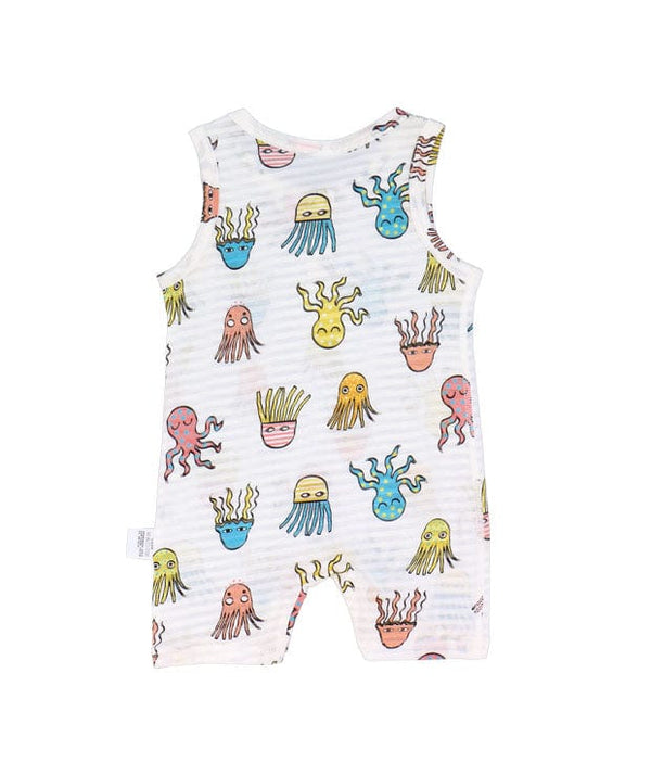 Octopus & Jellyfish  Bamboo Cotton Sleeveless Onesie