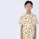Mandarin Collar Boy Shirt - Tangerine (White)