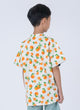 Mandarin Collar Shirt - Tangerine (White)