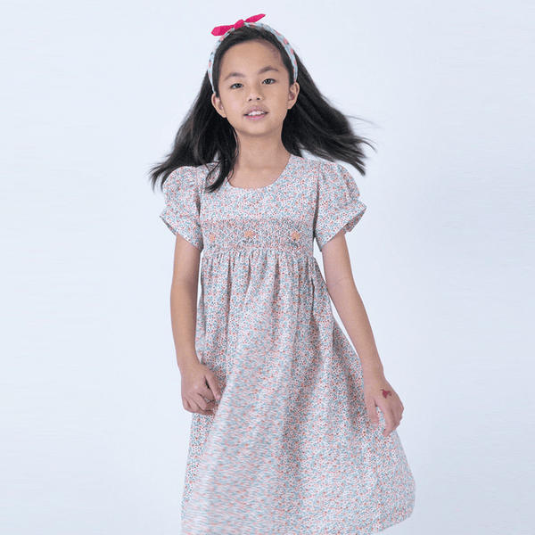 Orla Petite Pink Flowers Smocked Dress