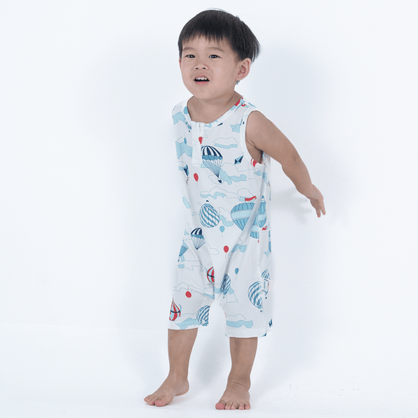Parachutes & Hot Air Balloons Sleeveless Baby Onesie