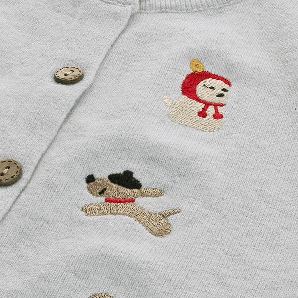 Parisian Puppies Cardigan (Grey)
