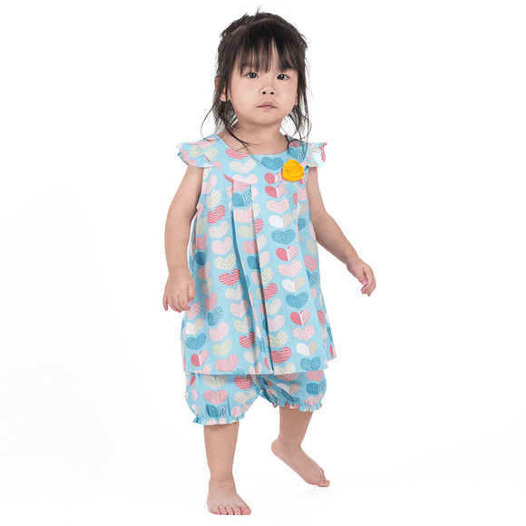 Patches Of Love Baby Girl 2pc Set - (Light Blue)