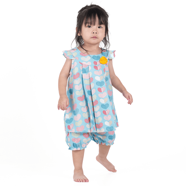 Patches Of Love Baby Girl 2pc Set - (Light Blue)