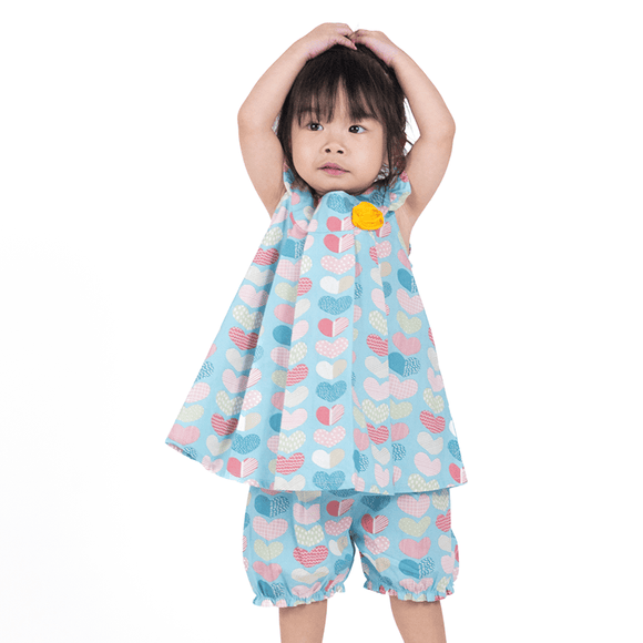 Patches Of Love Baby Girl 2pc Set - (Light Blue)