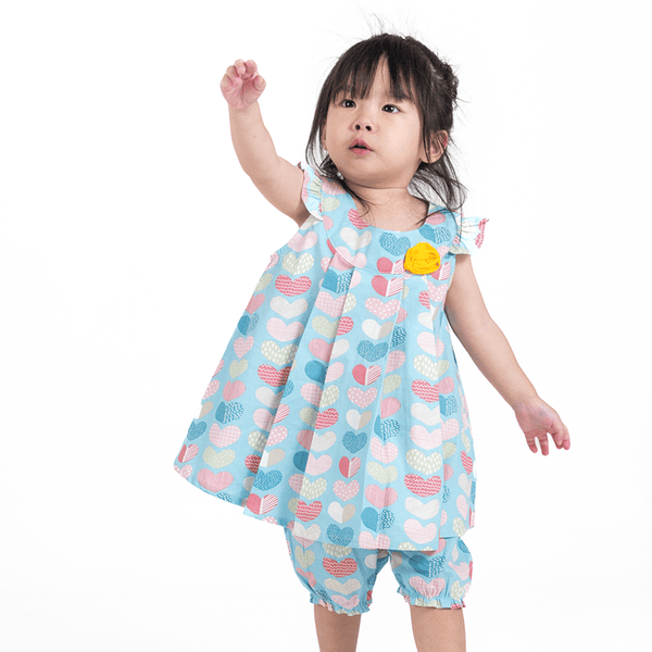 Patches Of Love Baby Girl 2pc Set - (Light Blue)