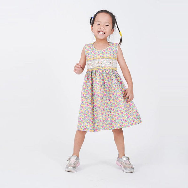 Piper Pebbles Smocked Girl Dress (Pink)