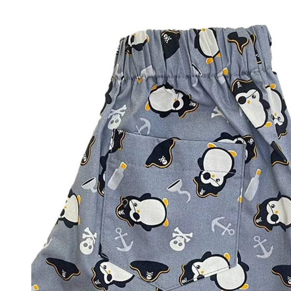 Pirate Penguin Pull Up Shorts (Grey)