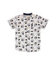 Mandarin Collar Shirt - Pirate Penguin (White)