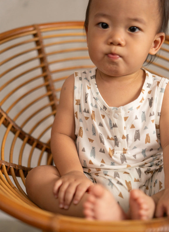 Playful Bears Cotton Sleeveless Onesie