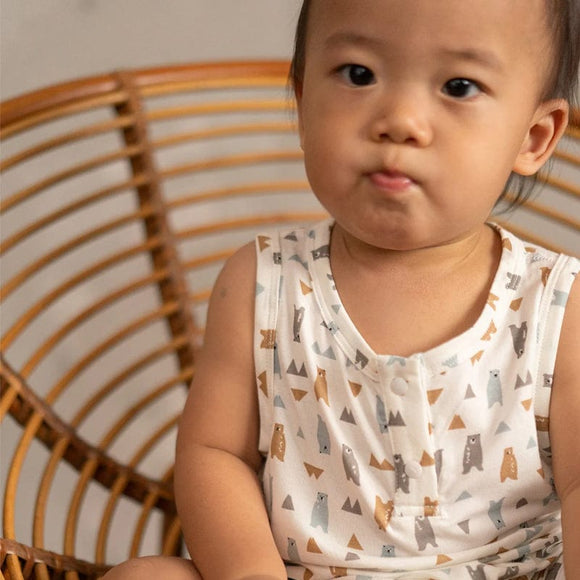 Playful Bears Cotton Sleeveless Onesie