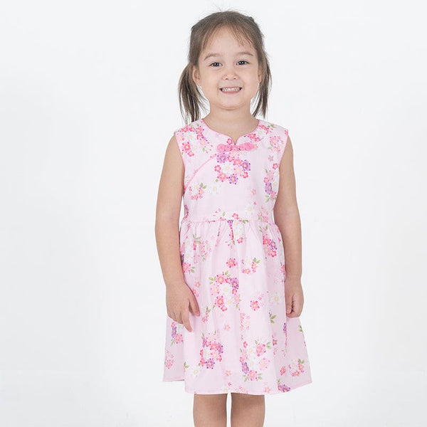 Festive Blooms CNY Baby Doll Dress - Pink
