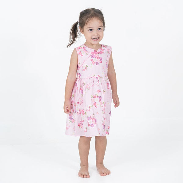 Festive Blooms CNY Baby Doll Dress - Pink