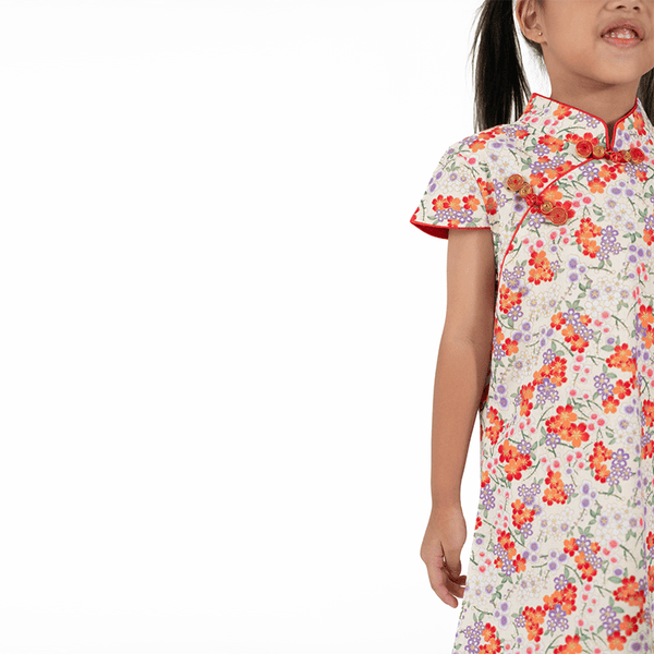 Festive Blooms Cheongsam (Beige)