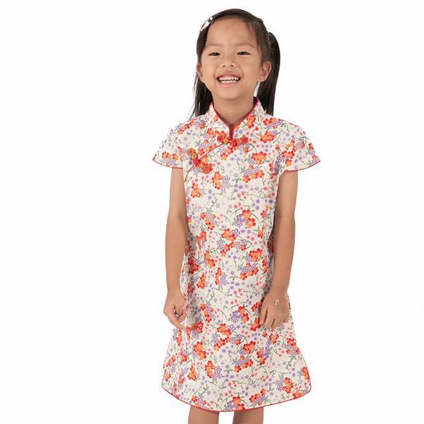 Festive Blooms Cheongsam (Beige)