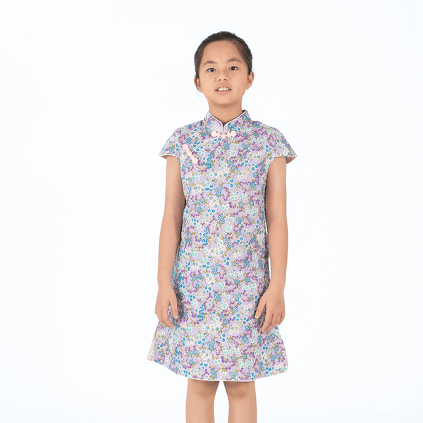 Festive Blooms Cheongsam (Lilac)