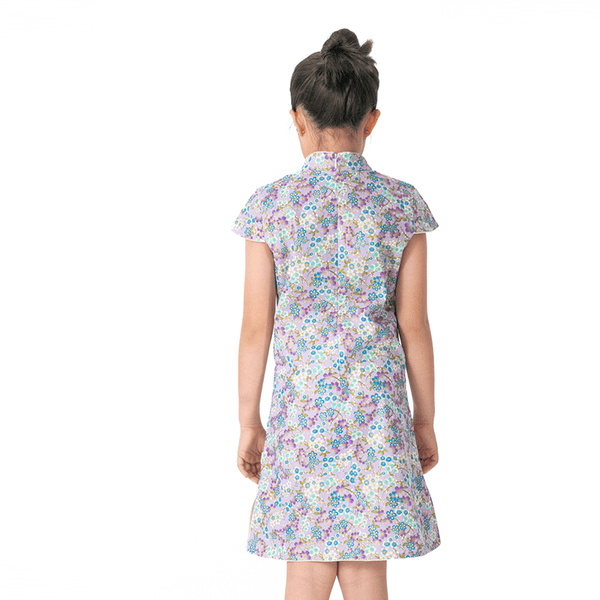 Festive Blooms Cheongsam (Lilac)