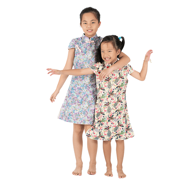 Festive Blooms Cheongsam (Lilac)