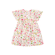 Flutter Sleeve Button Down Gerberas & Daisies Dress - (White)