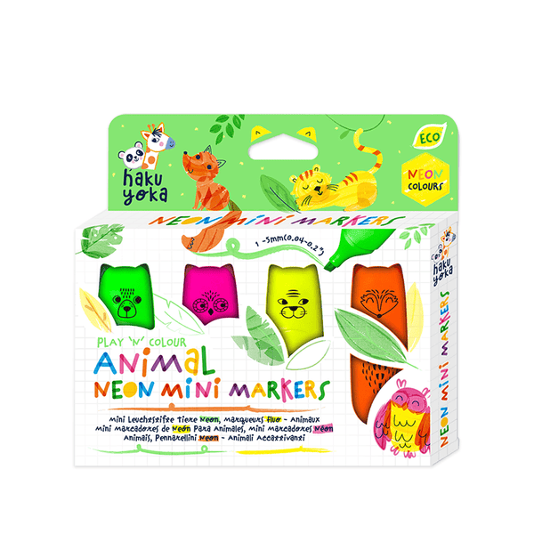 Hakuyoka Play 'N' Colour - Animal Neon Mini Markers