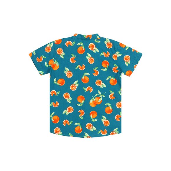 Mandarin Collar Shirt - Tangerine (Green)