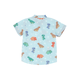 Mandarin Collar Shirt - Big Eye Dinos (Mint Green)