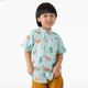 Mandarin Collar Shirt - Big Eye Dinos (Mint Green)