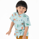 Mandarin Collar Shirt - Big Eye Dinos (Mint Green)
