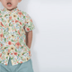 CNY Boy Shirt Mandarin Collar - Enchanted Blooms (Beige)