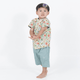 CNY Boy Shirt Mandarin Collar - Enchanted Blooms (Beige)