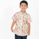 Mandarin Collar Shirt - Gerberas & Daisies (White)