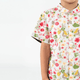 Mandarin Collar Shirt - Gerberas & Daisies (White)
