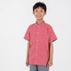 CNY Boy Shirt Mandarin Collar - Japanese Wave (Red)