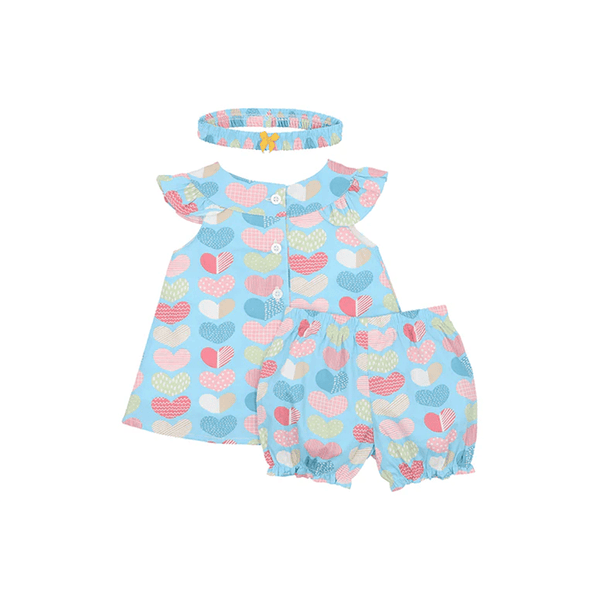 Patches Of Love Baby Girl 2pc Set - (Light Blue)