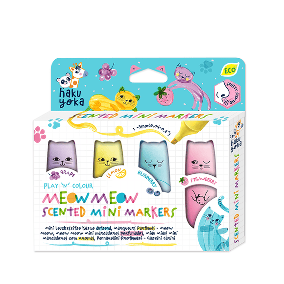 Hakuyoka Play 'N' Colour - Meow Meow Scented Mini Markers