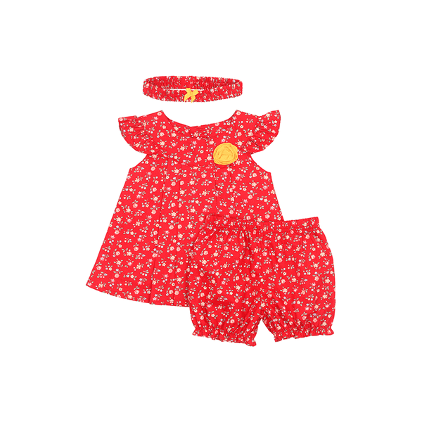 Sweet Roses Baby Girl 2pc Set - (Red)